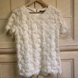 Elegant White Floral Textured Blouse